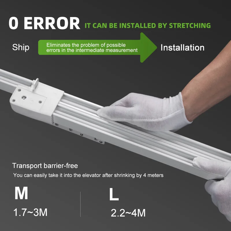 High Quality Alexa Smart Extendable Window Blackout Shades Curtain Rod Electric Shutter Motorized Adjustable Track Set Outdoor