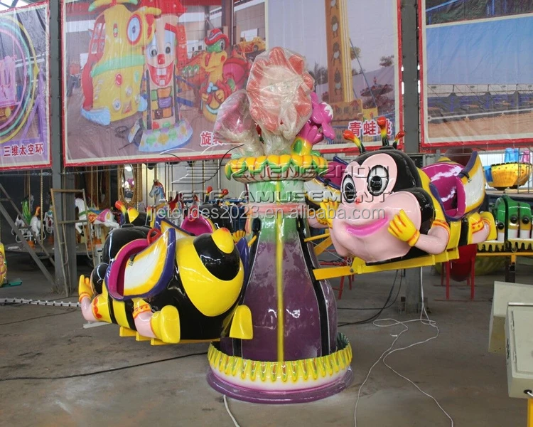Happy musical lifting bees rotating bee rides small carnival games kids rides