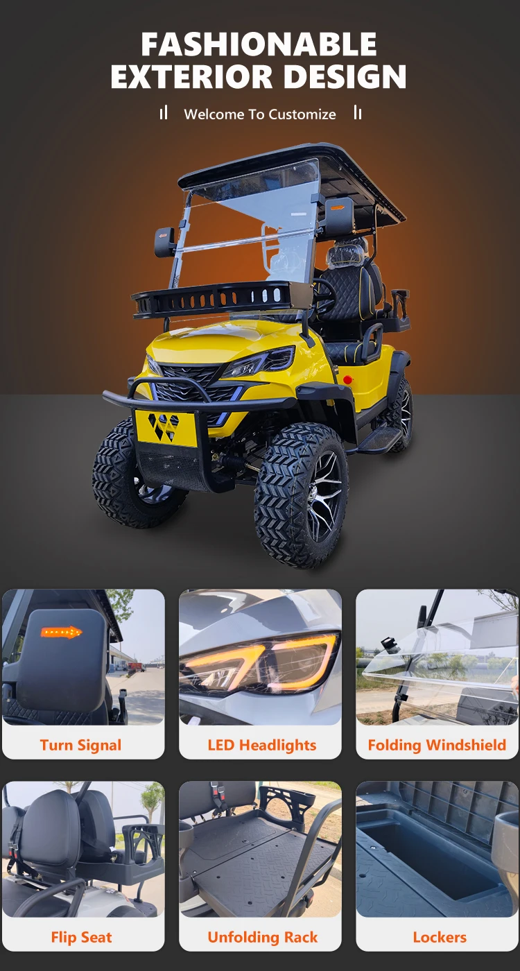 Factory Straight Hair Customized Brand And Logo Golf Carts Electric 4 Seater Lifted With CE manufacture