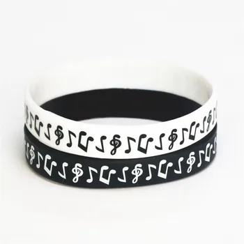 customize print logo Silicone bracelet Wristband for Music Fans Black Silicone Rubber Bracelets &Bangles
