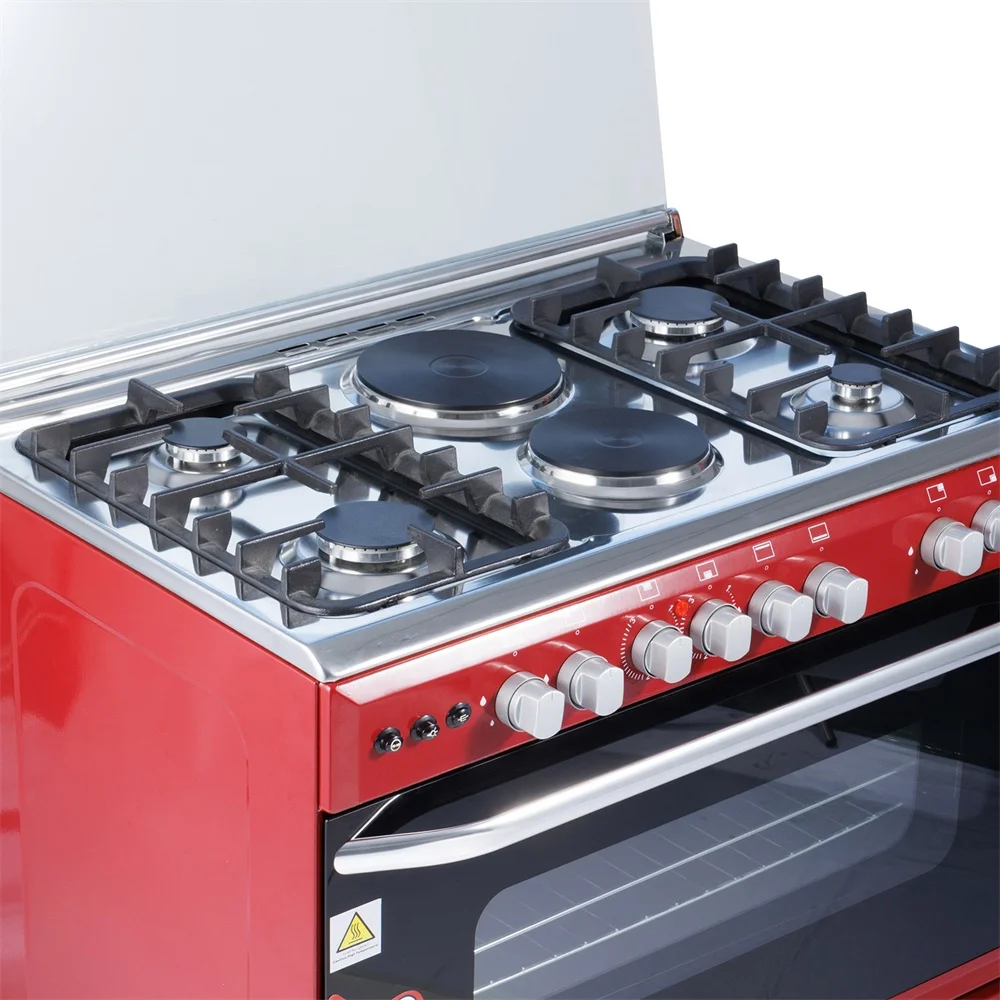 Xunda Freestanding Electric Cooker Cooking Range Gas Cooker 4 Burner Stove and 2 Electric Plate With Oven