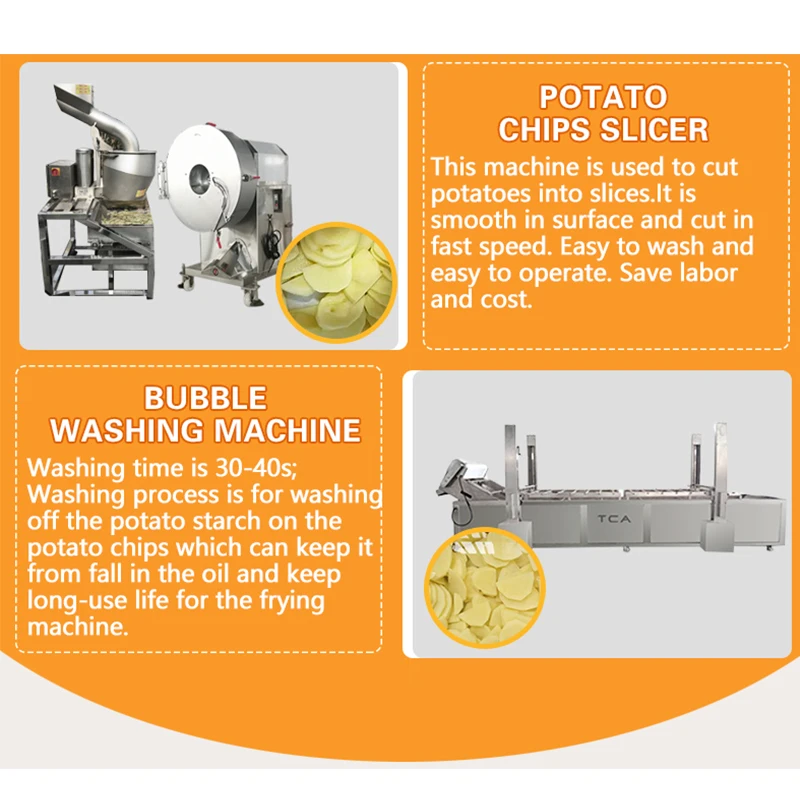 TCA Semi Automatic Snacks Sweet Crisps Making Machine Full Automatic Potato Chips Production Line Price for Sale