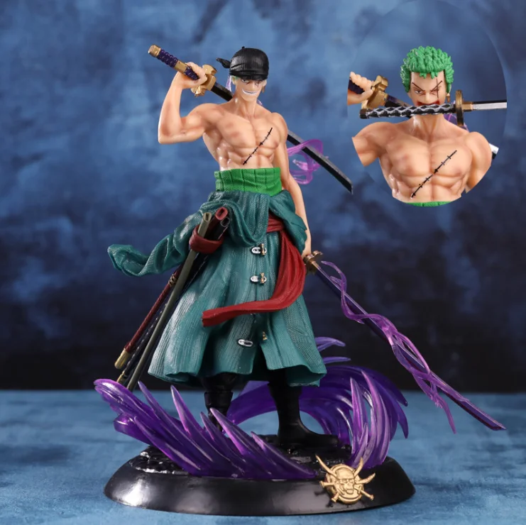 Botu One Pieced Roronoa Zoro Anime Figure Gk Three Heads And Six Arms ...