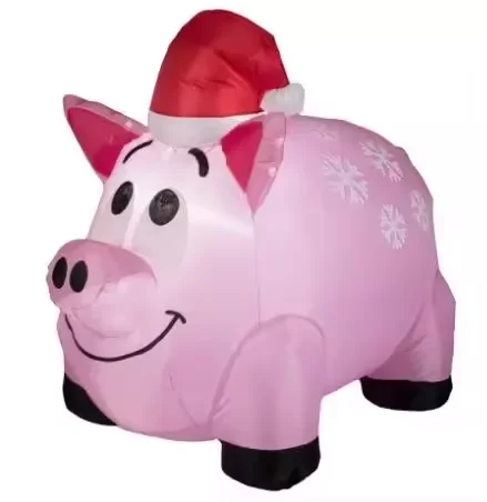High Quality Customized LED Christmas Decorations Inflatable Pigs for Advertising