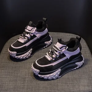 Matte Leather 2026 Spring New Women's Thick Soled Height Increasing Sports Shoes, Casual and Fashionable Women's Shoes