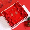 W3274-3-7-bracciale collana orecchini doppio anello fiore confezione regalo