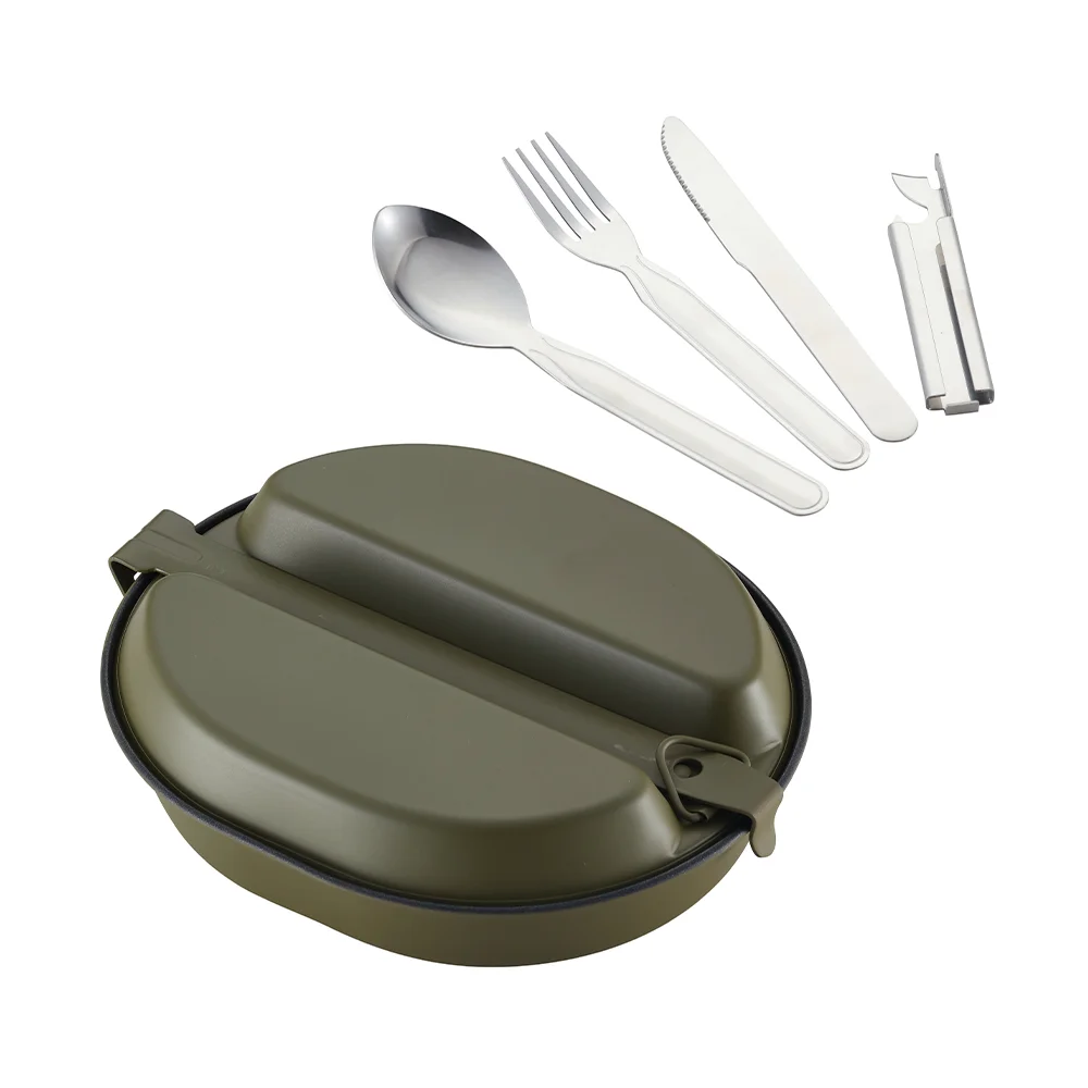 Wholesale Camping Hunting Hiking Outdoor Camping Mess Tin Lunch Box Camping Cookware Mess Kit