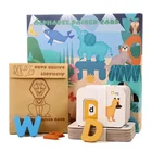 Letters Animal New Design Numbers And Alphabets Cards Set ABC Wooden Letters And Numbers Card Matching Animal Alphabet Cards