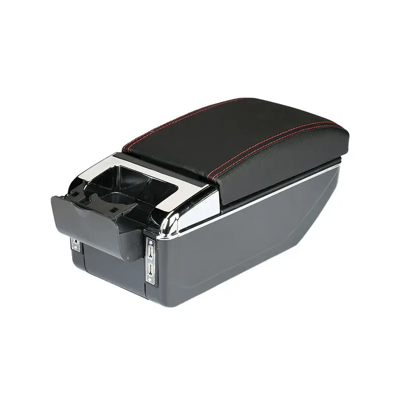 product tiypeor car storage case black pu leather central container armrest box center console organizer-5