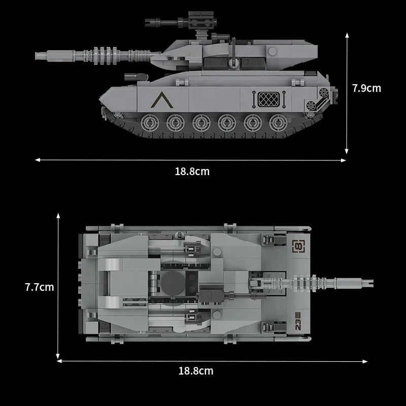 PANDAS World War Tank DIY Military Model Army Tank Soldier Play Set Artillery Armored Vehicle Building Block Made of Plastic