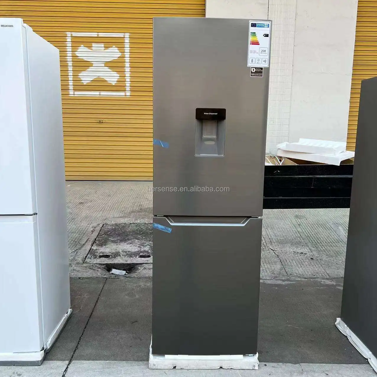 Midea 220v50hz Top Freezer Air Cooling 340l Big Capacity Sliver Fridge