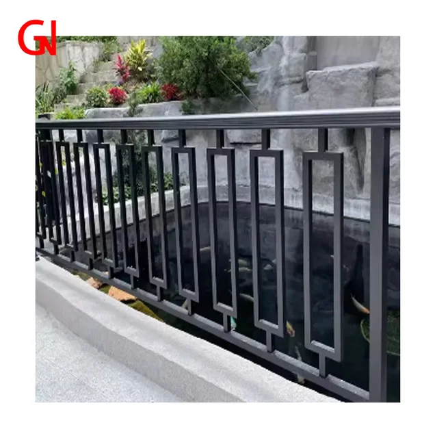 Custom Wrought Iron Railings Durable Steel Aluminum Fences for Park School Terraces Garden Walls-Balustrades & Handrails