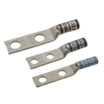 UL Listed Automotive Compression Terminals Two-Hole Lugs Crimp Barrel Plated Tin Copper Conductor Terminals