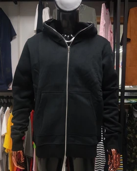 wholesale custom logo zip up hoodie mens oversized blank full zip hoodie face 100% cotton heavyweight black zip up hoodie unisex