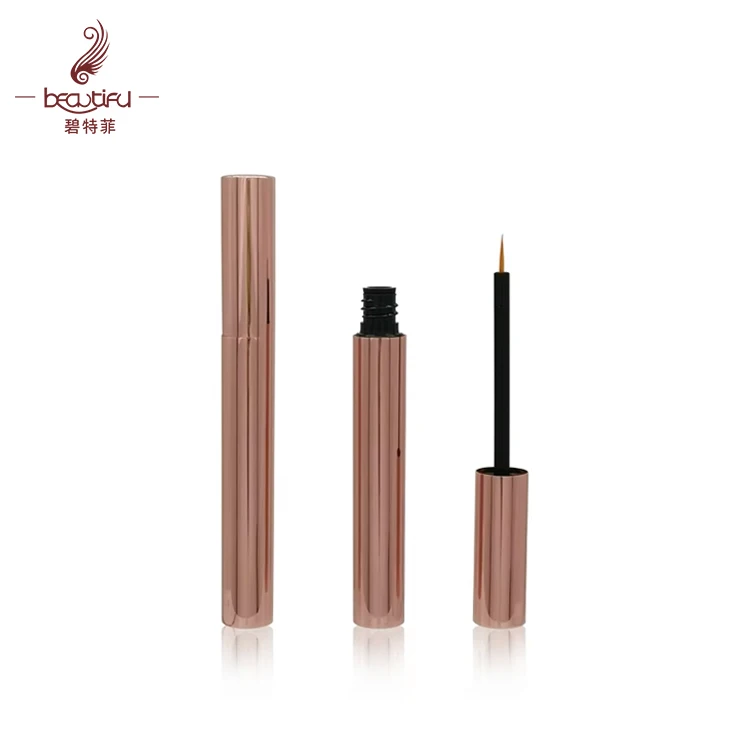 2ml 3ml 4ml Empty Aluminum Glossy or Matte Gold,silver,rose Gold Eyelash and Eyebrow Serum Slim Bottles Tubes Container