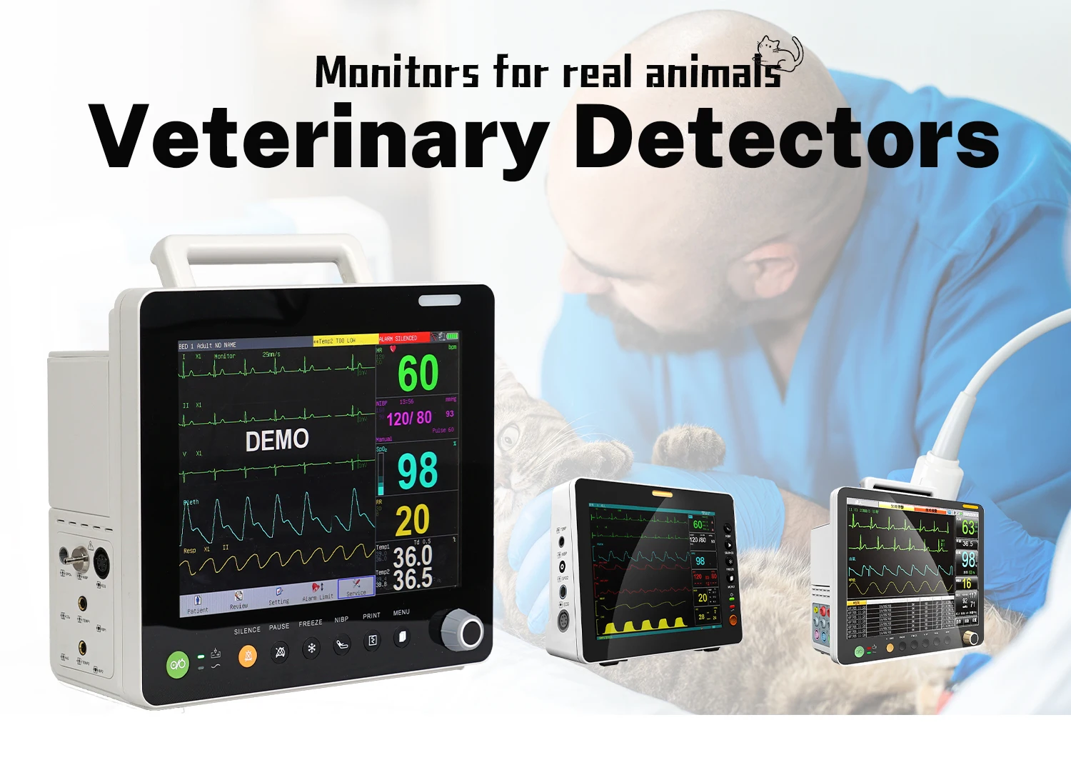 Portable VET Vital Signs Patient Monitor Veterinary Multi Parameter ...