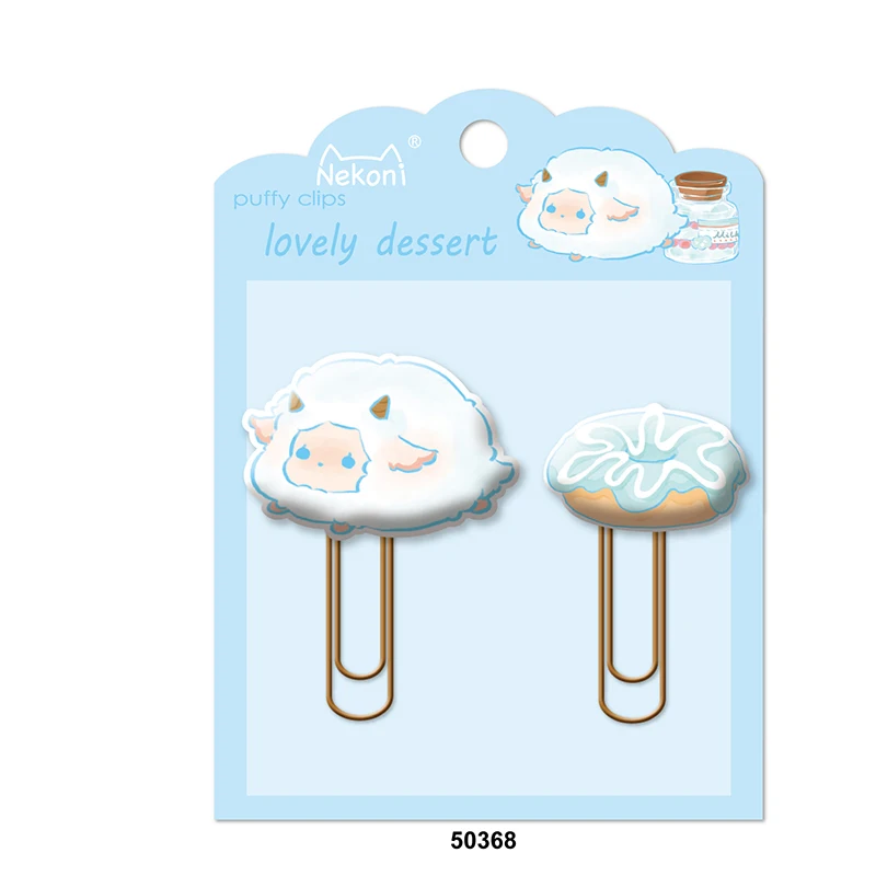 Nekoni Cute Bookmark Decorative Soft PVC Rubber Cartoon Holder Bookmark Custom Office Paper Clip Kawaii Paper Clip