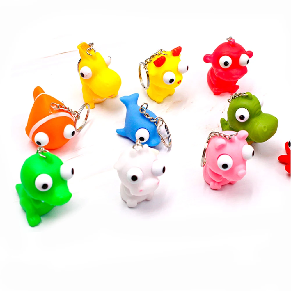 LZY 526 OEMかわいい目ゴム動物おもちゃ指スクイーズおもちゃPVC目