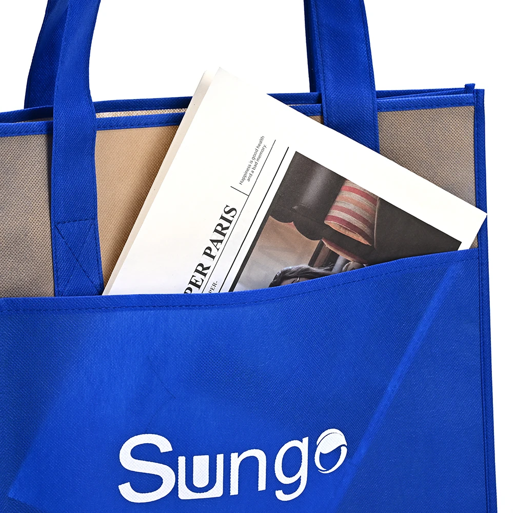 Wholesale Large Custom Cotton Shopping Non Woven Bag Blank Custom Printed Logo Own Design With Pocket manufacture