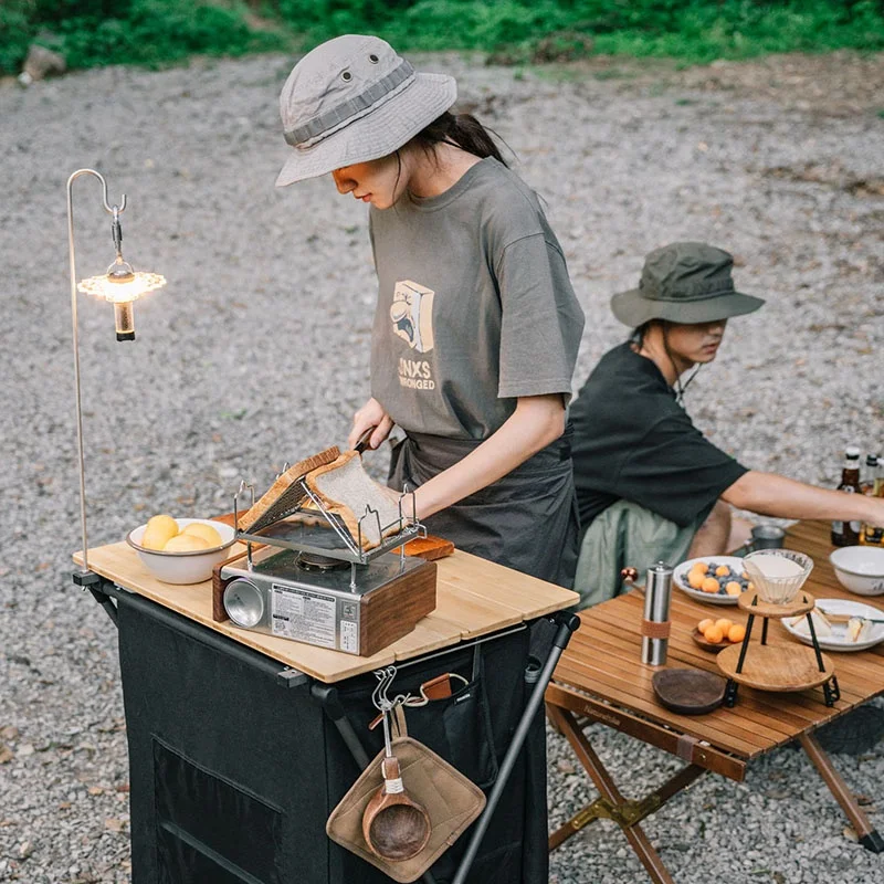 Naturehike udendørs camping køkkenstativer Picnic grillbord folde multifunktionel hylde