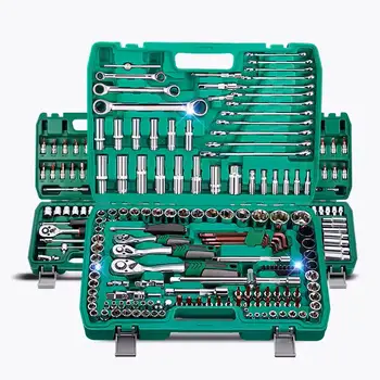 151 Pcs Professional S2 bit Chrome Vanadium Ratchet Socket Wrench Set Complete OEM Customizable Hand Tools Car Repair Tool Kit