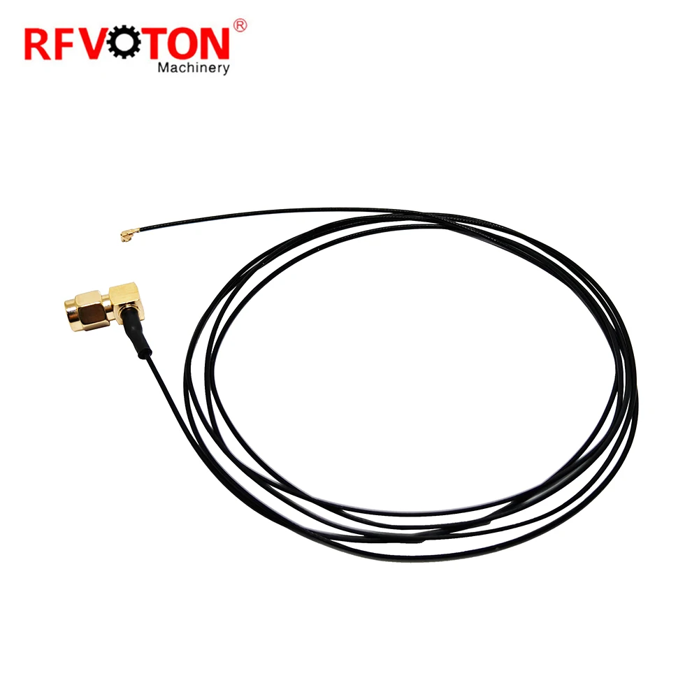 工場供給 U.FL (U.FL) から SMAメスプラグ 直角 90度 RA ピッグテールアンテナ Wi-Fi 同軸ケーブル 1.13mm 6インチ (15cm)
