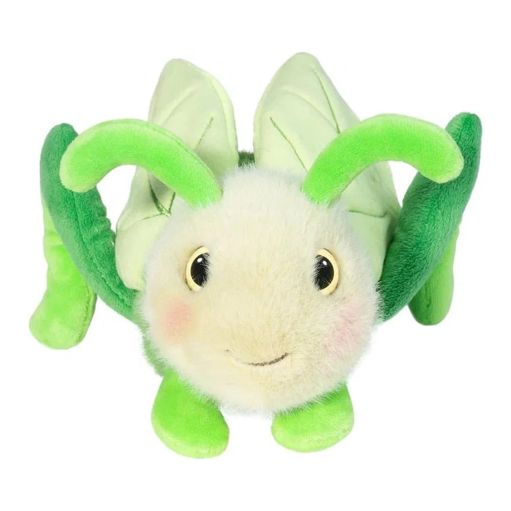Eye Catching Vivid Green Cartoon Locust with Perky Antennae Soft Fabric Cover Lifelike Wings Plastic Eyes Plush Grasshopper Toy