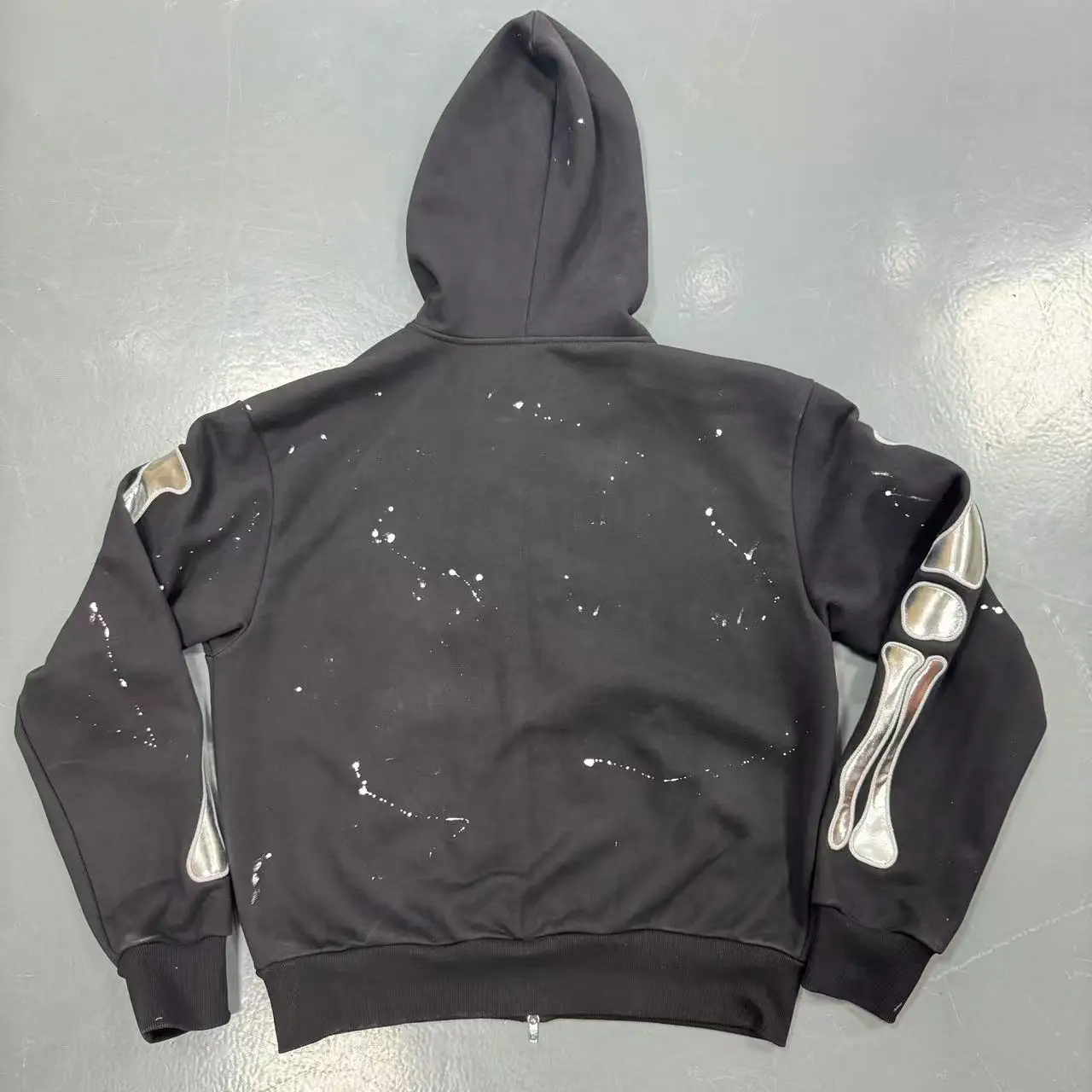 Streetwear Custom Boxy 420 Gsm Rhinestone Zip Men Hoodie Acid Wash High Quality Heavyweight Cotton Distressed Zipper Hoodies gallery 4