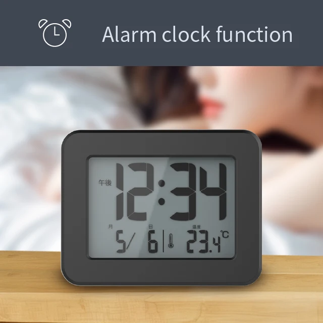 Multifunction LCD Alarm RC Smart Table Digital & Analog-digital Clocks with Temperature RC Time Sync Automatically and Manually