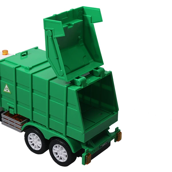 Camion poubelle alimenté par friction - Échelle 1:12 - Jouet camion de  grande taille avec sons, lumières, chargeur arrière, 4 poubelles pour  apprendre