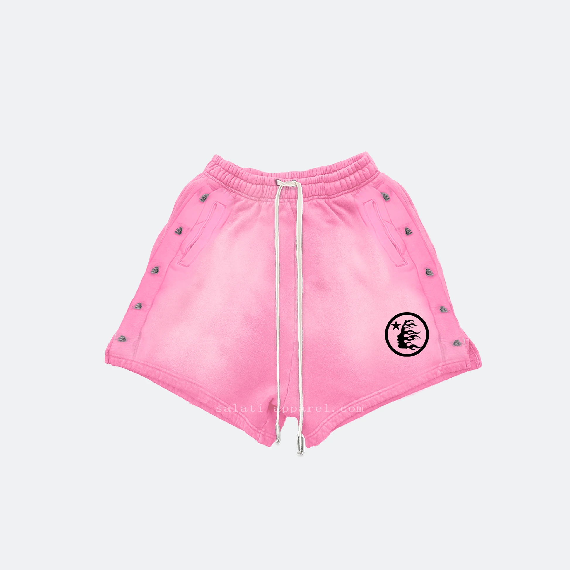 Custom Streetwear Unisex Sweat Shorts Snap Below Knee 100% Cotton Print Blank Summer Bermuda Jogger Acid Washed Shorts for Men gallery 2