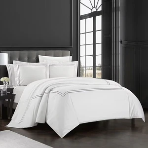 Luxury Hospitality Use 60s 300TC Solid Hotel Bedding 4-Piece Set with OEKO-TEX Certified Cotton