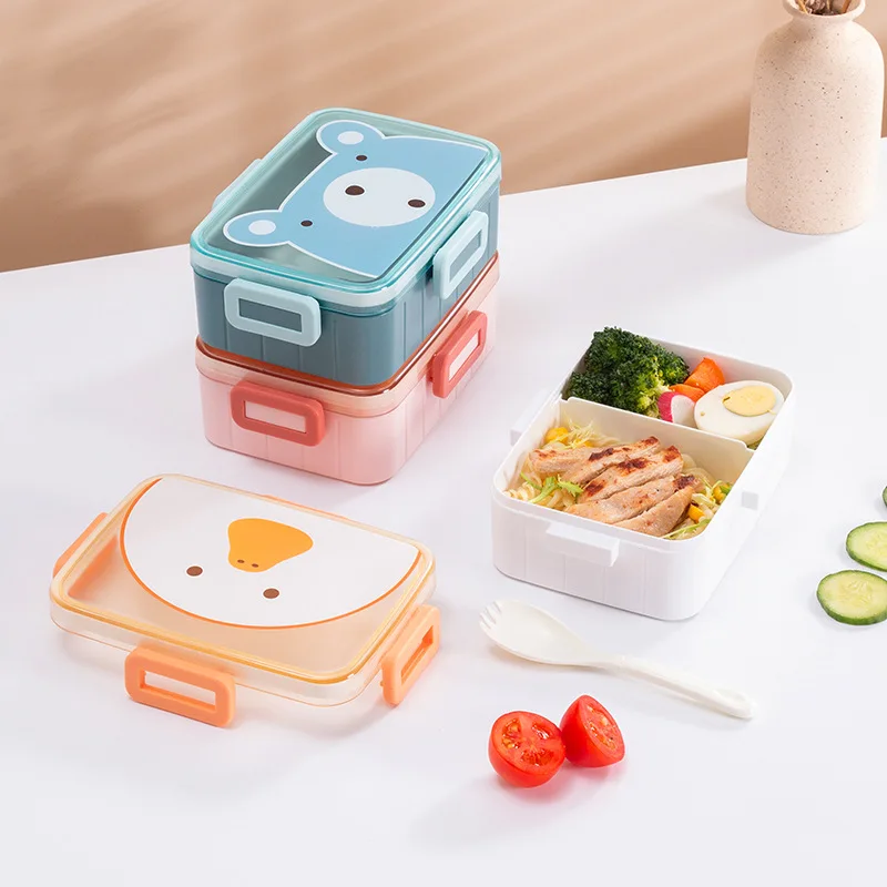 Promotional Cartoon Cute School Outdoor Bento Lunch Box Leakproof Kids ...