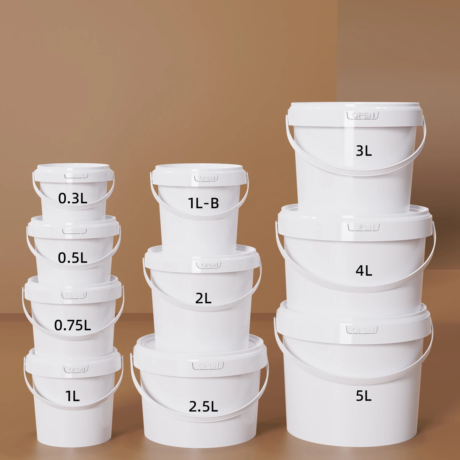 Wholesale Small Printing Plastic Buckets with Lids Food Packaging Storage Plastic Boxes for Yogurt Biscuit Cookies Candies Pack