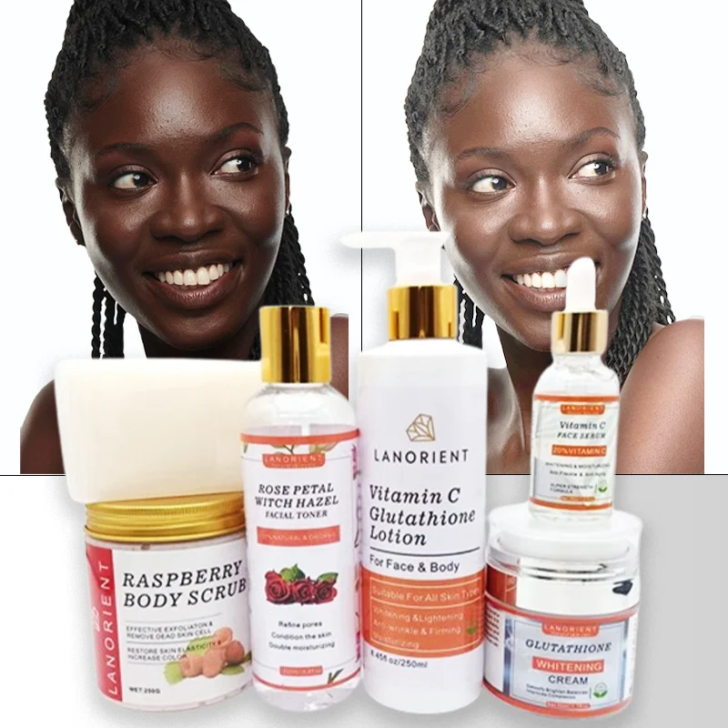 l glutathione skin care Private Label L-glutathione Vitamin C Facial Skin Care Set Natural Organic  Moisturizing and Brightening Skin Care Set