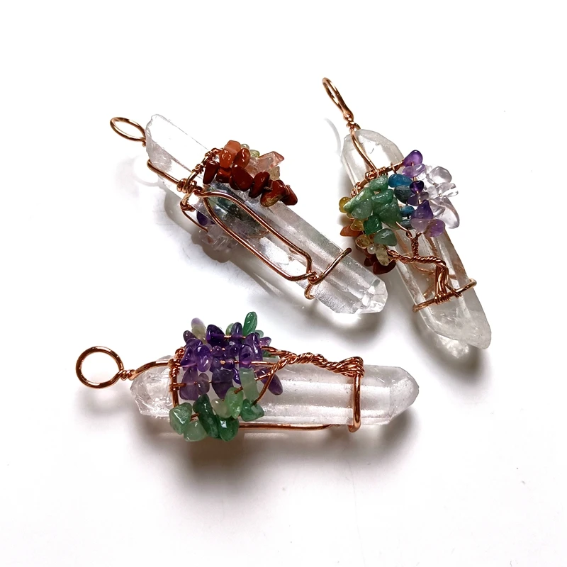 Wire Wrapped Jewelry। Titanium Quartz Handmade Necklace Pendant Gift