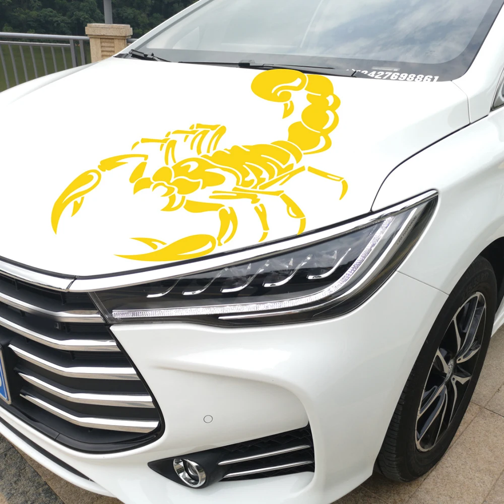 2 stemmi 3D in metallo con scorpione per auto, laterali, posteriori, anteriori, adesivi, adatti per auto, veicoli e camion (oro