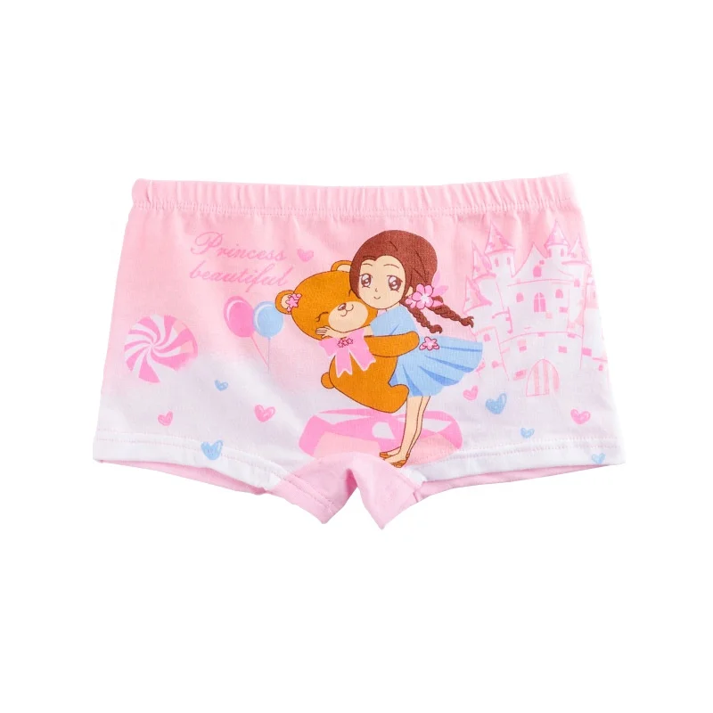 Нижнее белье для маленьких девочек; Трусы-боксеры из мягкого органического хлопка с милым рисунком медведя; Нижнее белье для маленьких девочек