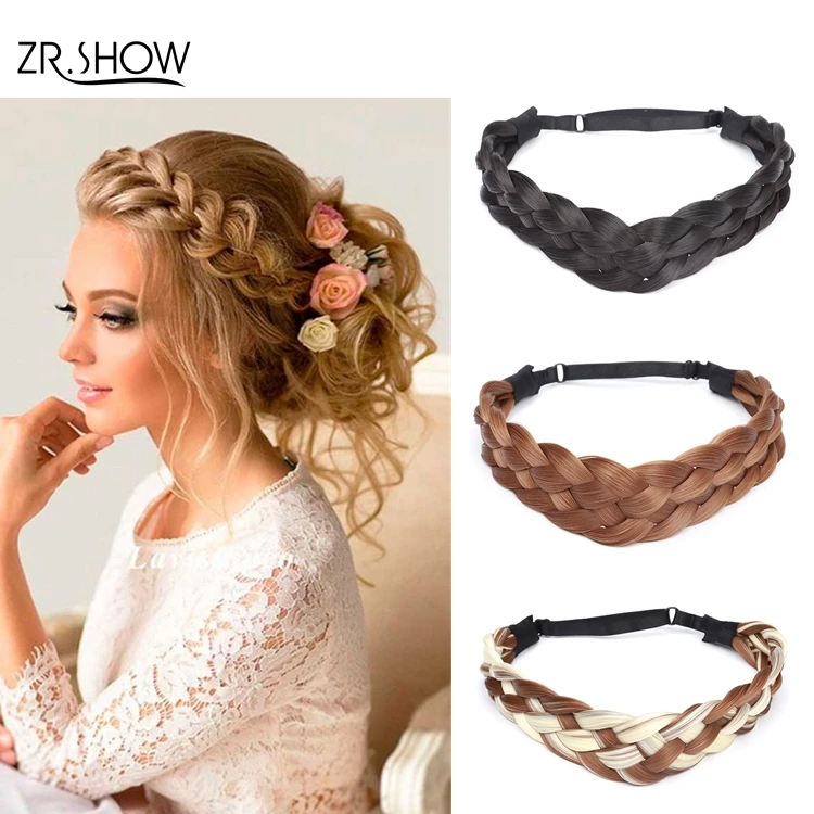 Details about   Braided Hair Headband Wig Thick Fishtail Wig Fresh Headband Accessories Cnsdm