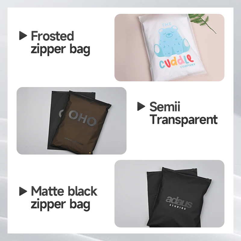 Degradable Custom Printing Plastic Frosted Zipper Bag Clothing Packaging Plastic Ziplock Bag