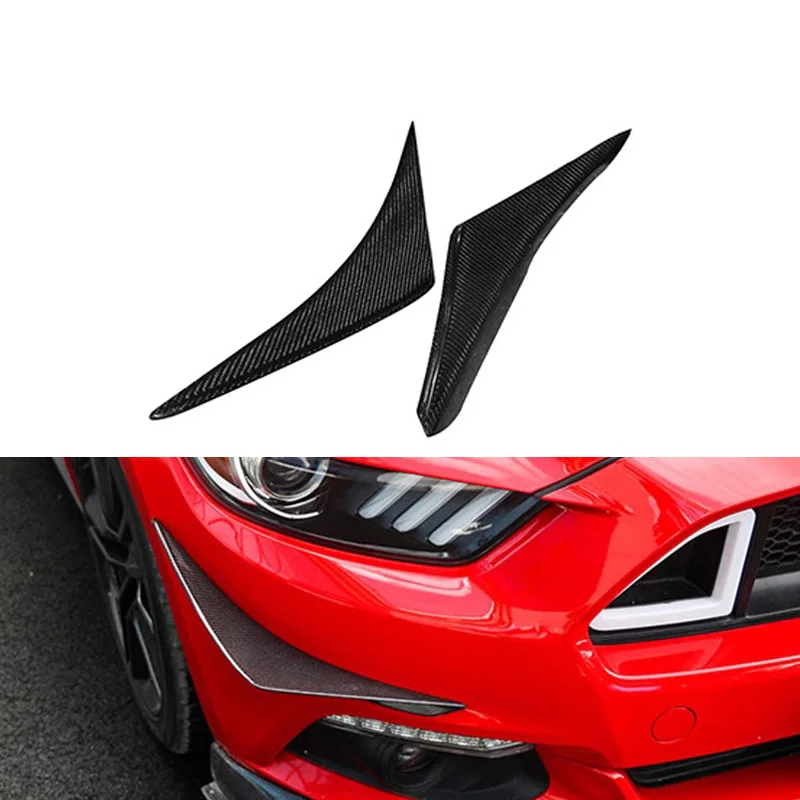 APR Style Carbon Fiber Fibre Front  Lip Spoiler Wing Canards Fit For Ford Mustang 2015+