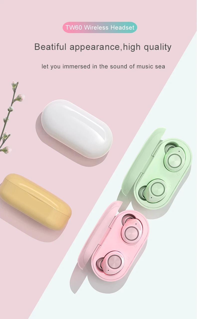 Suara Surround 3d,Earphone Nirkabel 5.0 