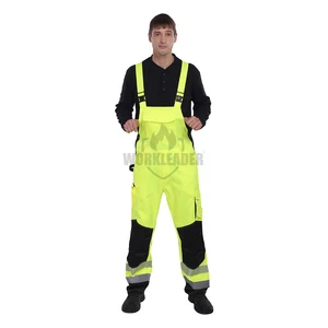 Safety High Visibility Bib Overalls Fire Resistant Work Bib Pants Fireproof Safety FR Workwear