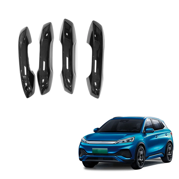 ABS Glossy Black RHD Auto Door Handle Cover Car Exterior Accessories Side Door Handle Cover Frame For BYD Atto 3 Yuan Plus