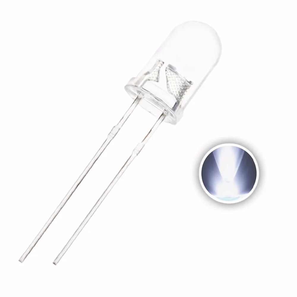 Jstronic Short Leg LED Diode 5mm 3000K 4000K 5000K 6000K White Color Water Clear Lens LED Light