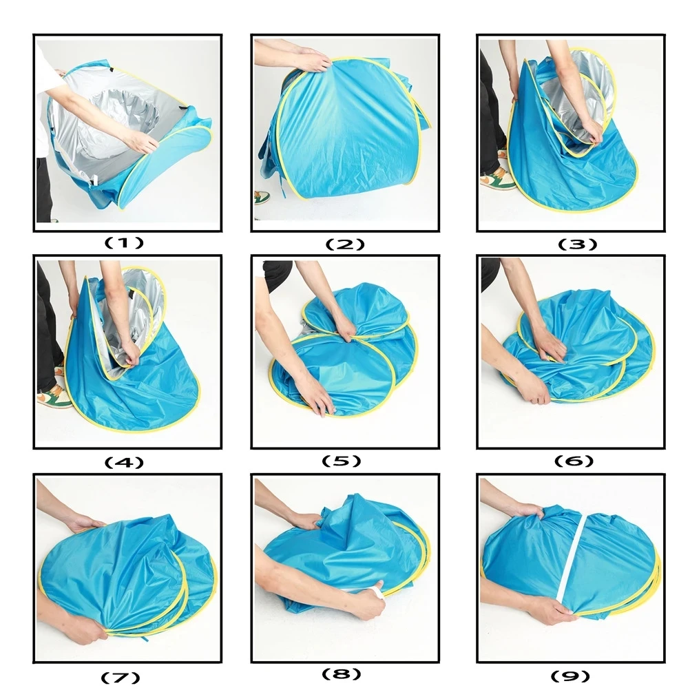 Beach Tent with Pool Pop Up Shade Tent for Infant Baby Beach Sun Shade Pool with UV Protection Shark Shape supplier