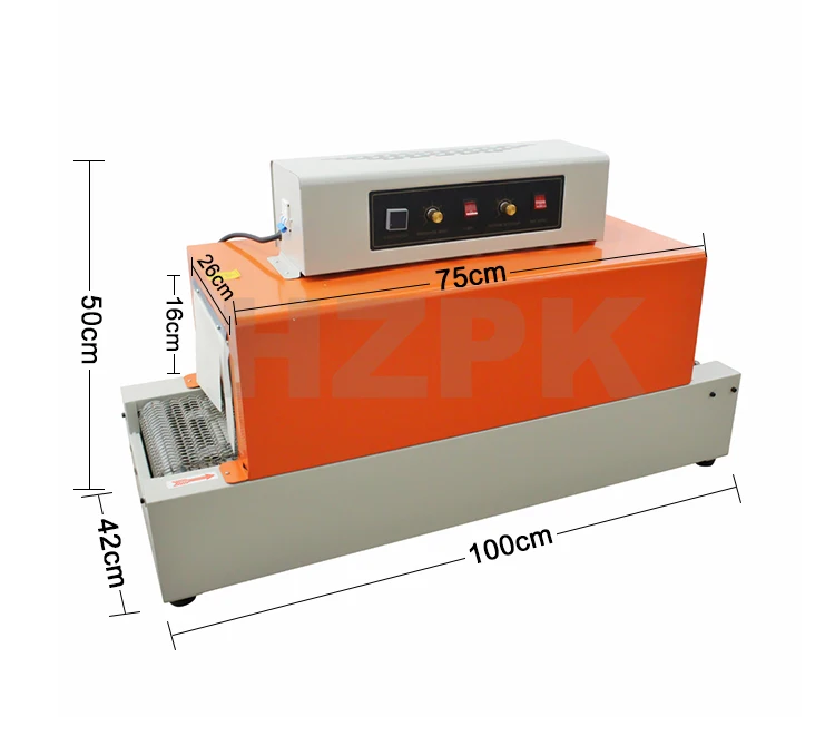 Hzpk Semi Automatic Manual Box Bottle Pp Plastic Film Tunnel Packaging