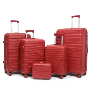 Wholesale Large Capacity PP 5 Piece Travel Trolley Suitcase Set Luxury Carry-On Spinner Caster Zipper Direct Manufacturer