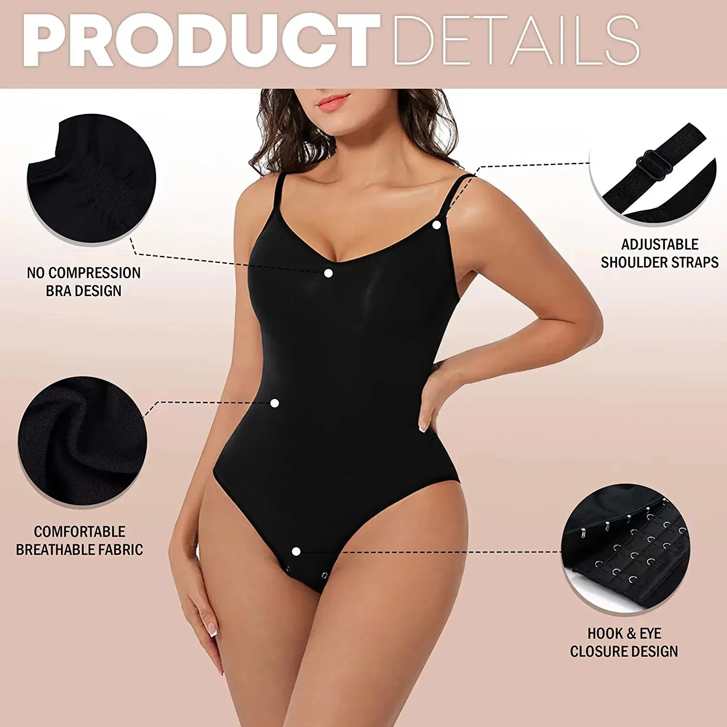 Sleeveless Moderate Compression Slimming Stretch Bodysuit Briefs Sportswear Lingerie Underwear Faja Women Seamless Shapewear