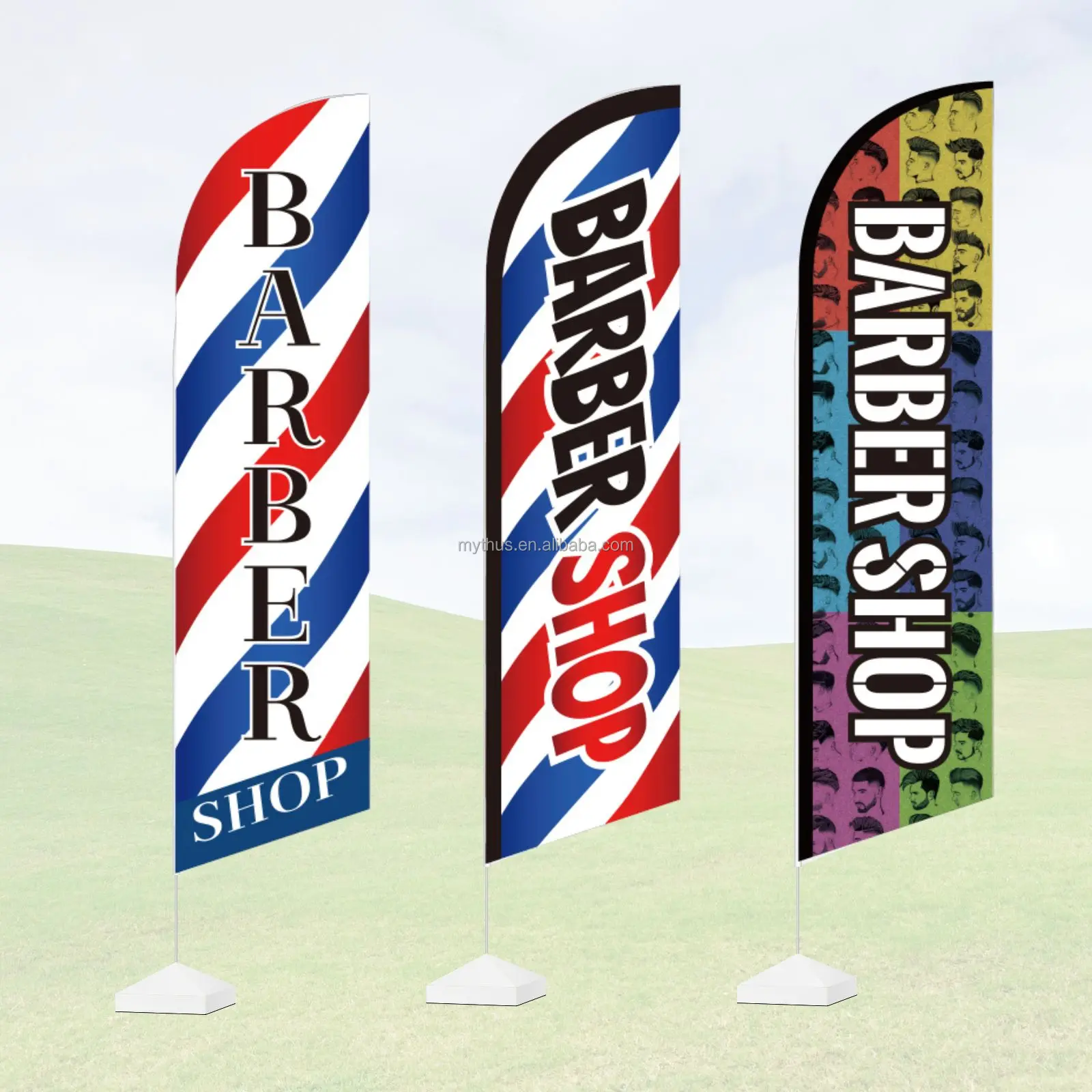 Barber Shop Beauty Salon King Swooper Flag 2 Pack (Hardware Not Included